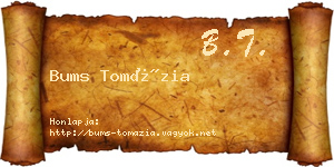 Bums Tomázia névjegykártya